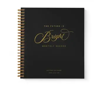 Future Is Bright Monthly Undated Planner Black