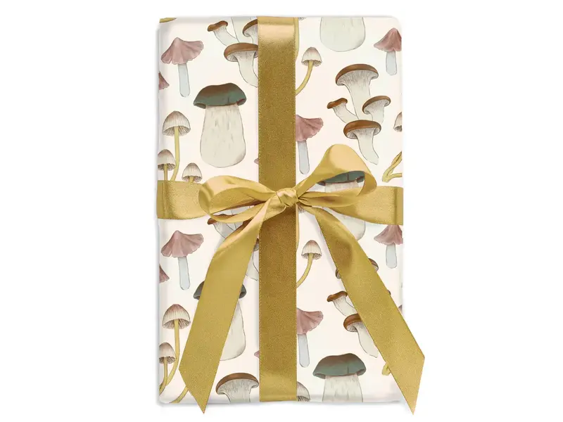 Good JuJu Ink Ecru Mushrooms Gift Wrap
