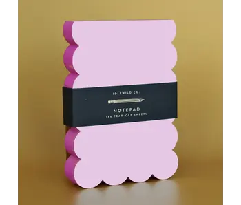 Scalloped Shaped Notepad | Lilac + Hot Pink Edge
