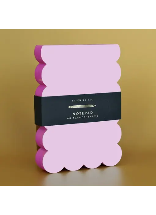 Scalloped Shaped Notepad | Lilac + Hot Pink Edge