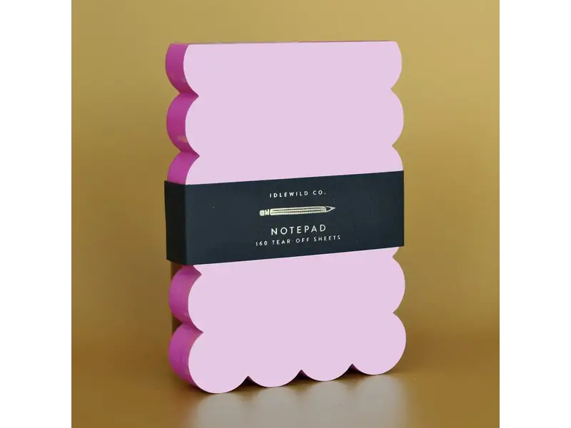 Idlewild Scalloped Shaped Notepad | Lilac + Hot Pink Edge