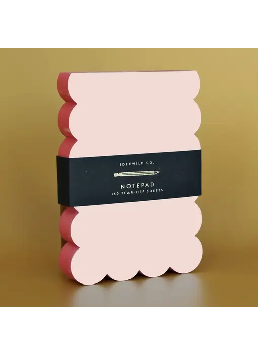 Scalloped Shaped Notepad | Peach + Persimmon Edge
