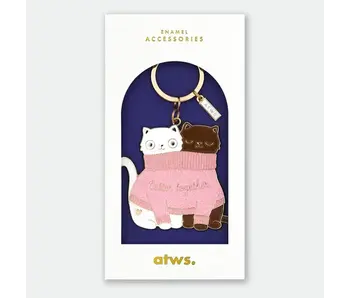 2 Cats in A Sweater - Keychain