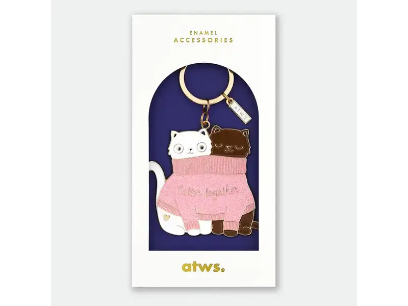 ALL THE WAYS TO SAY 2 Cats in A Sweater - Keychain