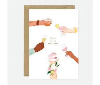 Newlyweds Cheers - Greeting Card - Gold Foil