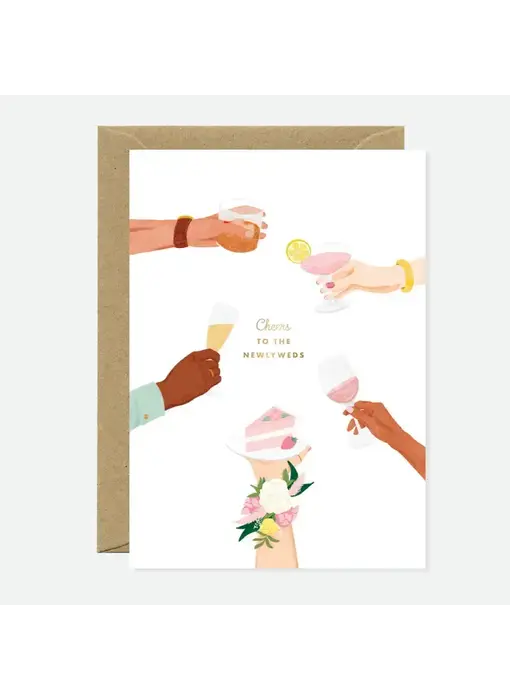 Newlyweds Cheers - Greeting Card - Gold Foil