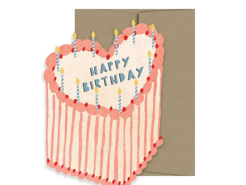Isatopia Heart Cake Birthday Collection - Die Cut Card