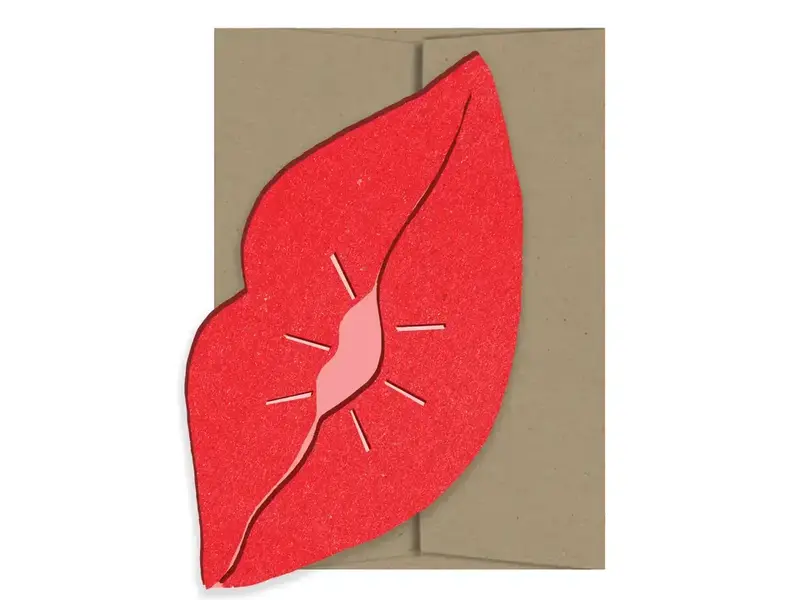 Isatopia Bisous Lips Die Cut Card