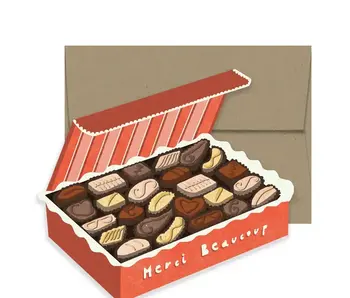Merci Chocolate Box Amour Collection - Die Cut Card