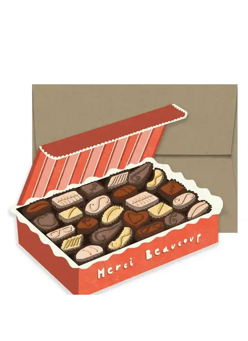 Merci Chocolate Box Amour Collection - Die Cut Card