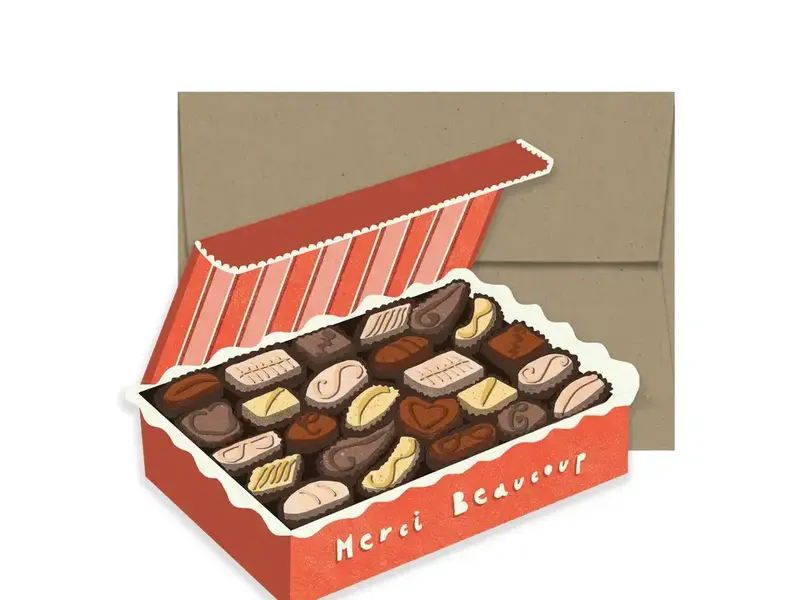 Isatopia Merci Chocolate Box Amour Collection - Die Cut Card