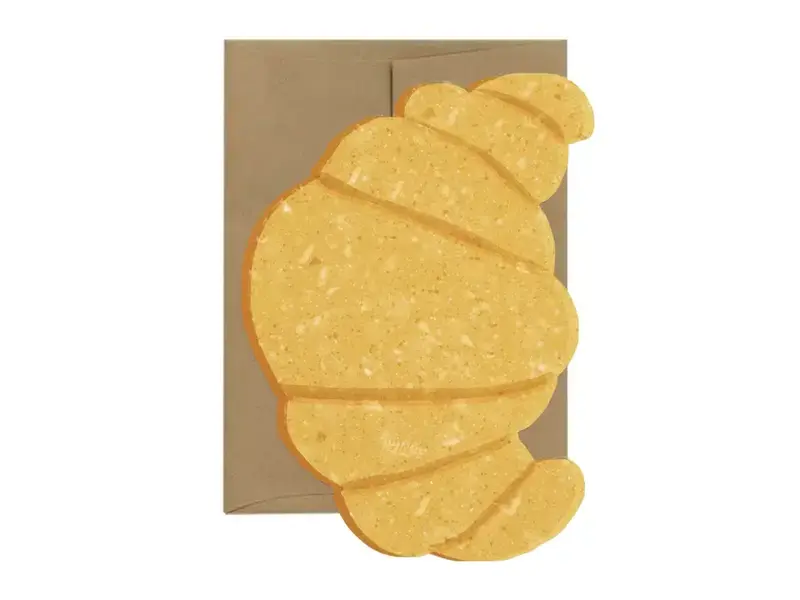 Isatopia Croissant Card - French Collection - Die Cut Card