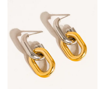 Jaxon 18K Non-Tarnish Double Chain Earring