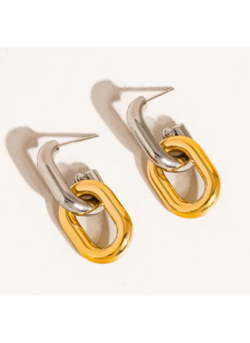 Jaxon 18K Non-Tarnish Double Chain Earring