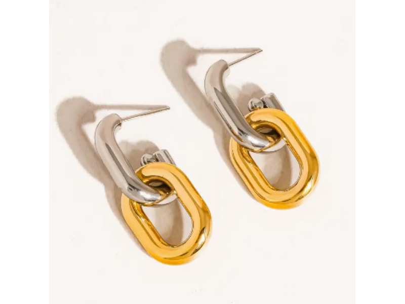MAIQ Accessories Jaxon 18K Non-Tarnish Double Chain Earring