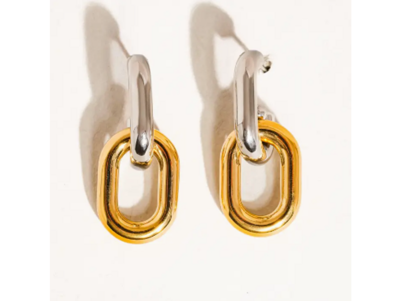 MAIQ Accessories Jaxon 18K Non-Tarnish Double Chain Earring