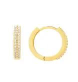 Ofina Jewelry Large Double Row CZ Huggies - Gold Vermeil