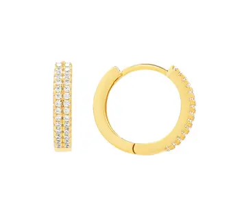Large Double Row CZ Huggies - Gold Vermeil