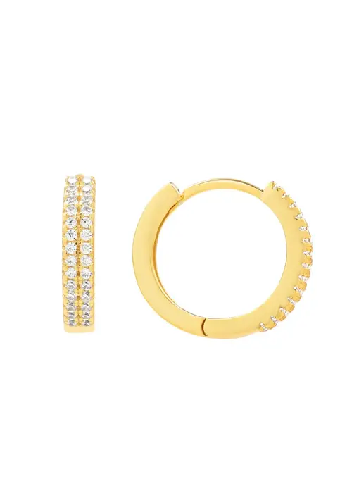 Large Double Row CZ Huggies - Gold Vermeil
