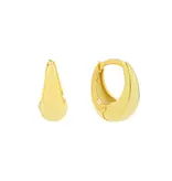 Ofina Jewelry Medium Elongated Nugget Huggies - Sterling Silver