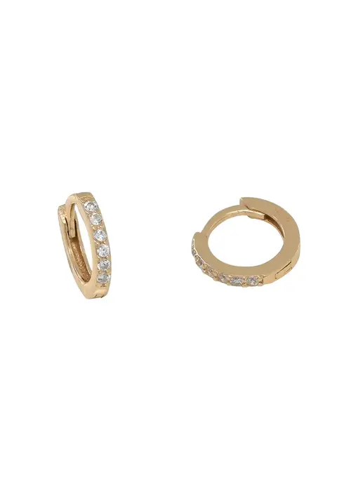 Classic CZ 13mm Medium Huggies - Gold Vermeil
