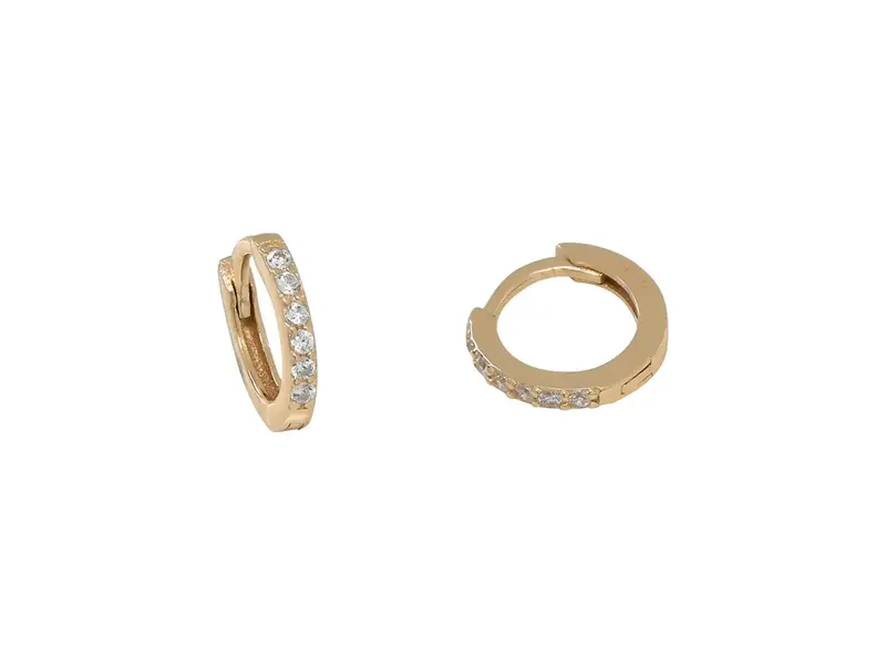 Ofina Jewelry Classic CZ 13mm Medium Huggies - Gold Vermeil