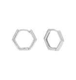 Ofina Jewelry Hexagon Huggies - Sterling Silver