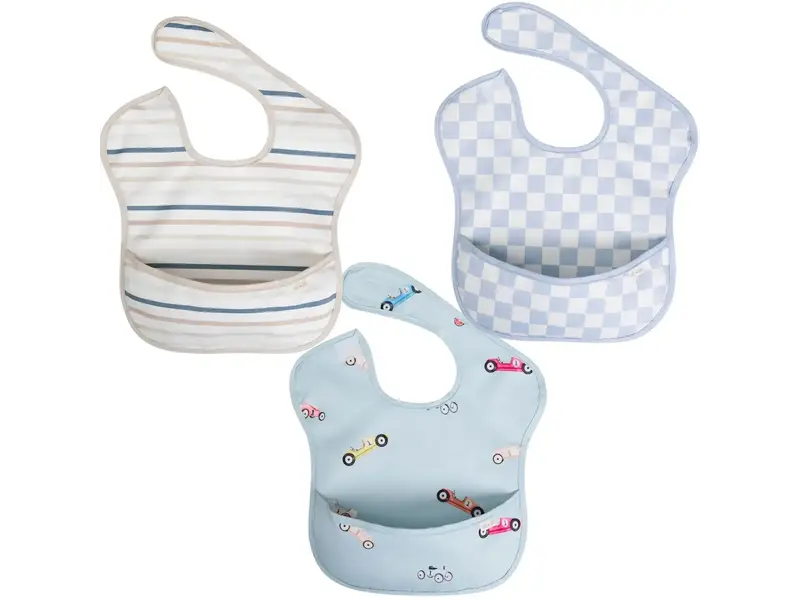 Ali + Oli Sleeveless (3-pc) Smock Bib Set For Baby & Toddler (Cars)
