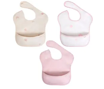 Sleeveless (3-pc) Smock Bib Set For Baby & Toddler (Flowers)