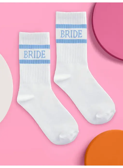 Blue Bride Socks | Something Blue Wedding Socks Bachelorette
