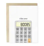 Skribbles I Like Your Boobs Calculator Hand-Illustrated Greeting Card