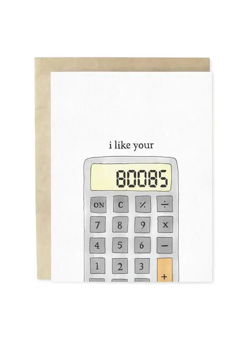 I Like Your Boobs Calculator Hand-Illustrated Greeting Card