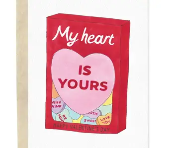 Valentine's Heart Candy Hand-Illustrated Greeting Card