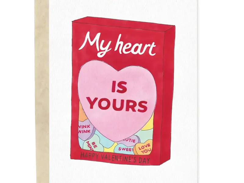 Skribbles Valentine's Heart Candy Hand-Illustrated Greeting Card