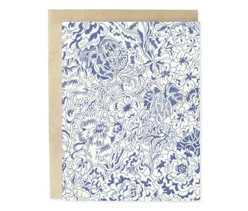 Flower Sketch Blank Greeting Card