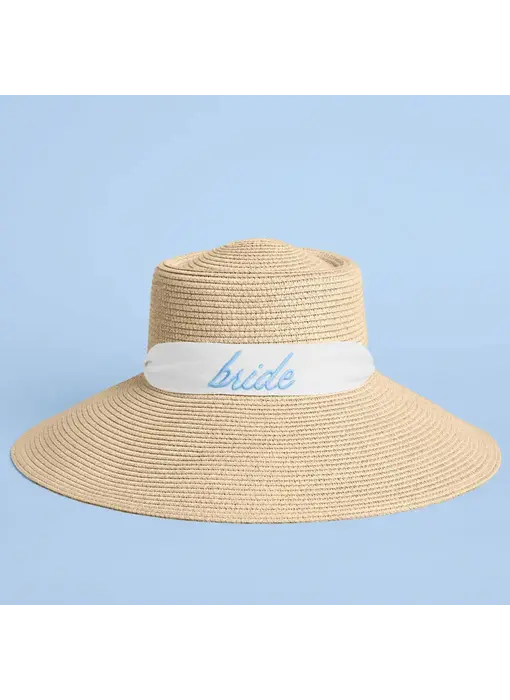Embroidered Bride Straw Hat | Coastal, Beach, Bridal