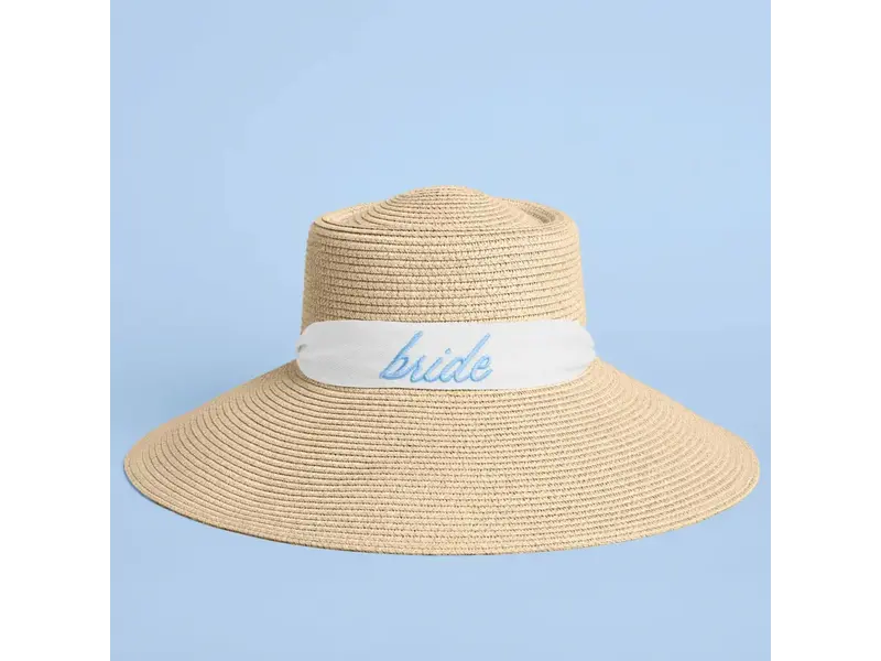 xo, Fetti Embroidered Bride Straw Hat | Coastal, Beach, Bridal