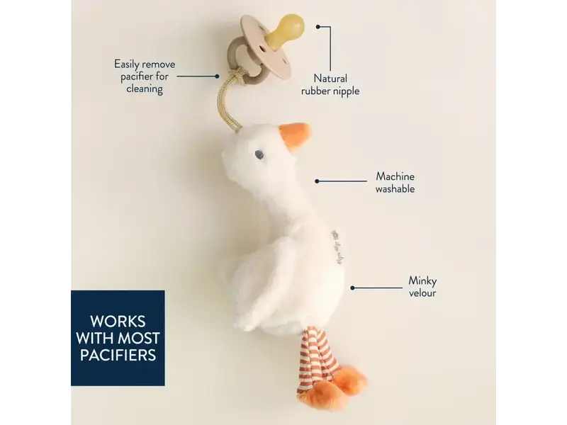 Itzy Ritzy Bitzy Pal Natural Rubber Pacifier & Plush Goose