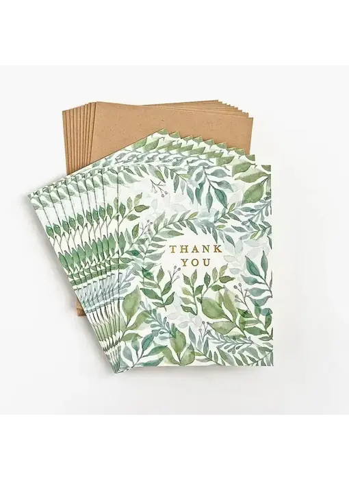 Watercolor Garden Thank You Card - Set of 10