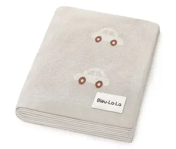 100% Luxury Cotton Receiving Swaddle Baby Blanket - Cars Oat