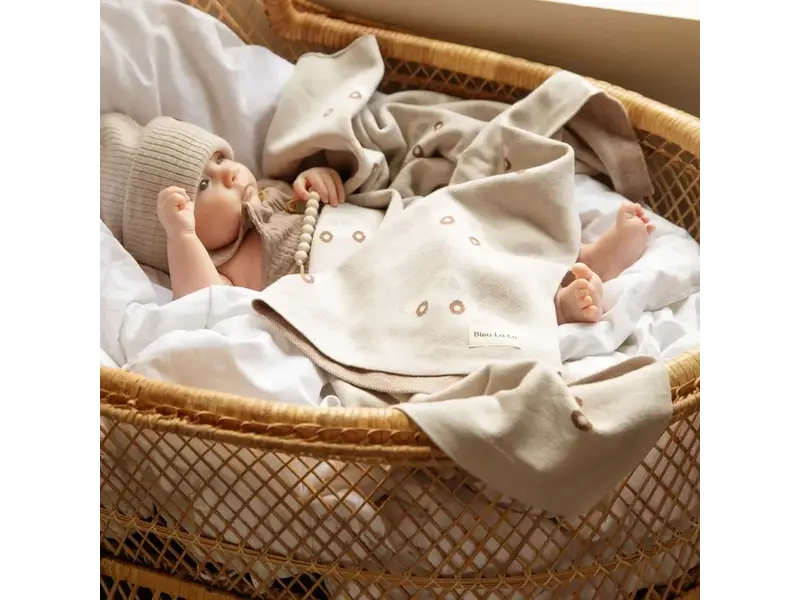 Bleu La La 100% Luxury Cotton Receiving Swaddle Baby Blanket - Cars Oat