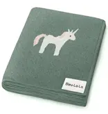 Bleu La La 100% Luxury Cotton Swaddle Receiving Baby Blanket - Unicorn Sage