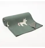 Bleu La La 100% Luxury Cotton Swaddle Receiving Baby Blanket - Unicorn Sage