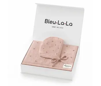 100% Organic Cotton Luxury Organic Blanket + Hat Gift Set - Ballet Slippers