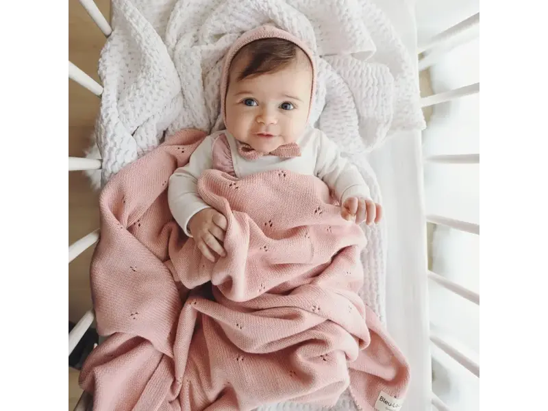 Bleu La La 100% Organic Cotton Luxury Organic Blanket + Hat Gift Set - Ballet Slippers