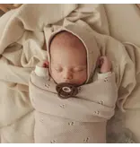 Bleu La La 100% Organic Cotton Luxury Organic Blanket + Hat Gift Set - Oatmeal