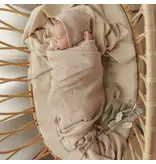 Bleu La La 100% Organic Cotton Luxury Organic Blanket + Hat Gift Set - Oatmeal