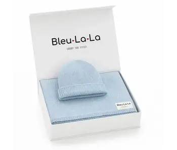 Luxe - 100% Organic Cotton Knit Blanket + Hat Boxed Gift Set