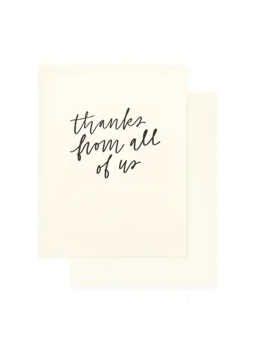 Thanks from All of Us | Letterpress Thank You Card