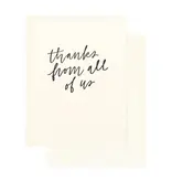 Sugar Paper Thanks from All of Us | Letterpress Thank You Card